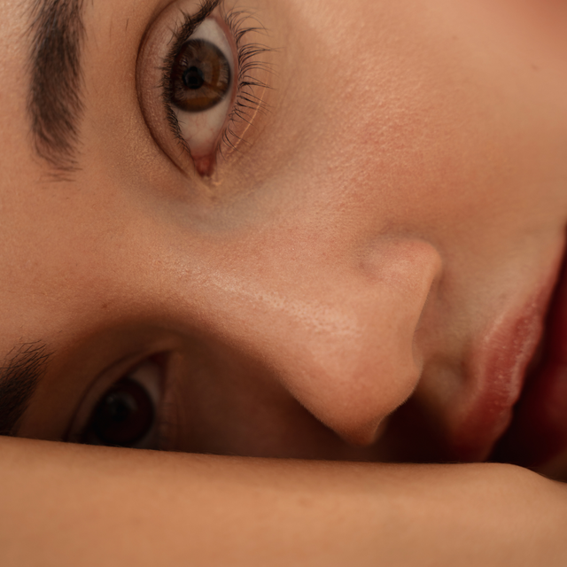 Rosto Mulher Foco Óleo Lavanda