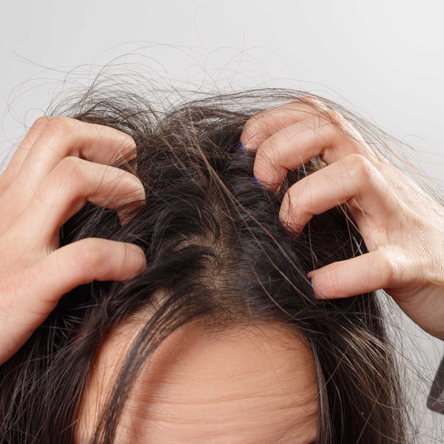 zoom-cabelo-testa-mãos-segurando-cocando